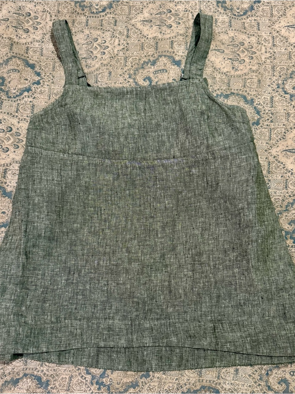 Athleta Green Linen Square Neck Cami